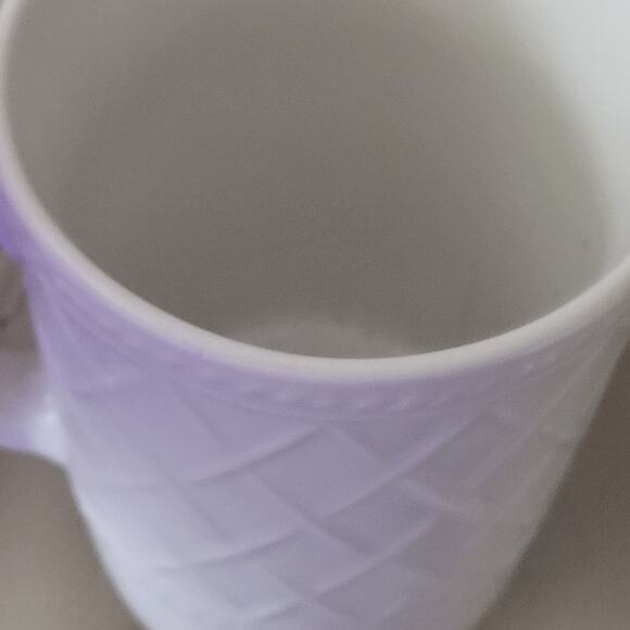 Totally Today Small Coffee Cups White Embossed Criss Cross Design Set of 5 - Picture 5 of 8